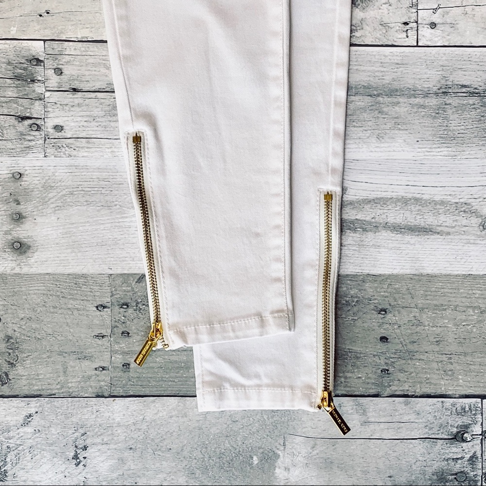 Michael Kors White Skinny Jean with Gold Accents - Picture 5 of 8